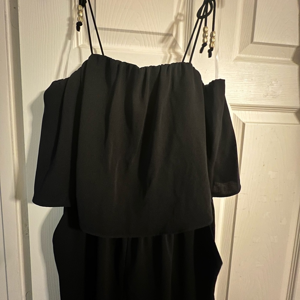 Bold elements Black sleeveless jumpsuit size M with side pockets